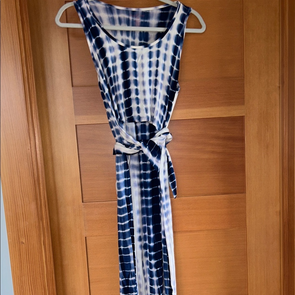 Maternity and Nursing Dress Everly Grey Navy and White